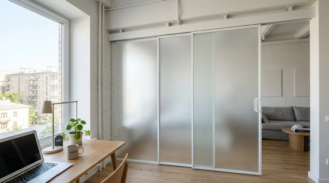 Стеклянная перегородка для кафе в Москве — пример работы №8