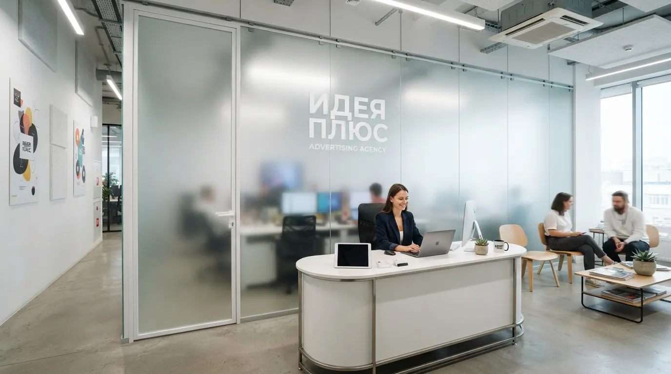 Цельностеклянная перегородка с маятниковой дверью в Москве — пример работы №10