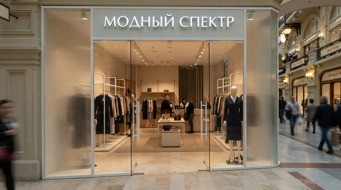 Цельностеклянная перегородка с маятниковой дверью в Москве — пример работы №6