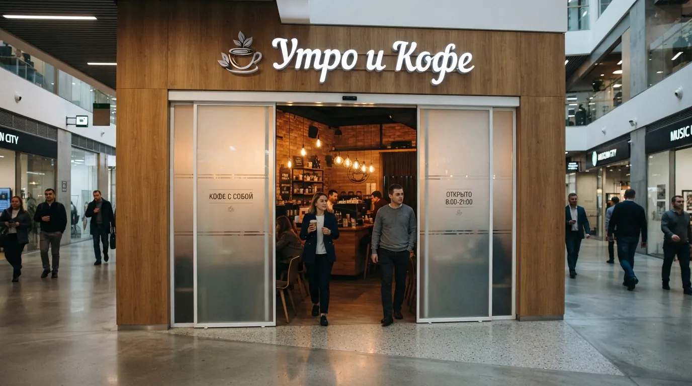 Цельностеклянная перегородка с маятниковой дверью в Москве — пример работы №9